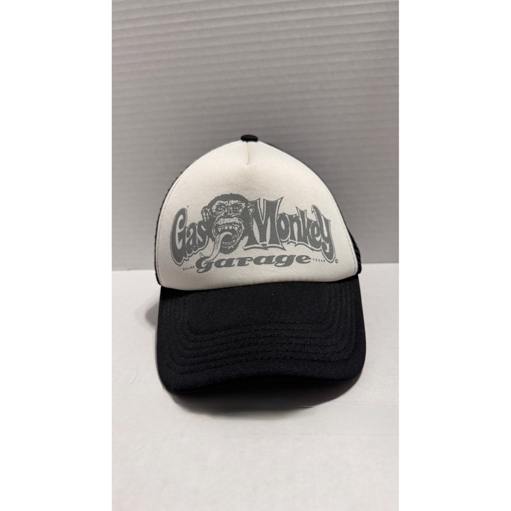 Gas Monkey Garage Pugs Trucker Hat Black White Mesh Snapback Cap Dallas Texas